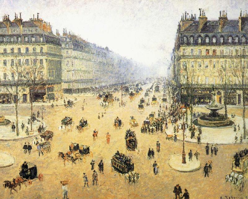 Camille Pissarro Mist of the French Theater Square Spain oil painting art